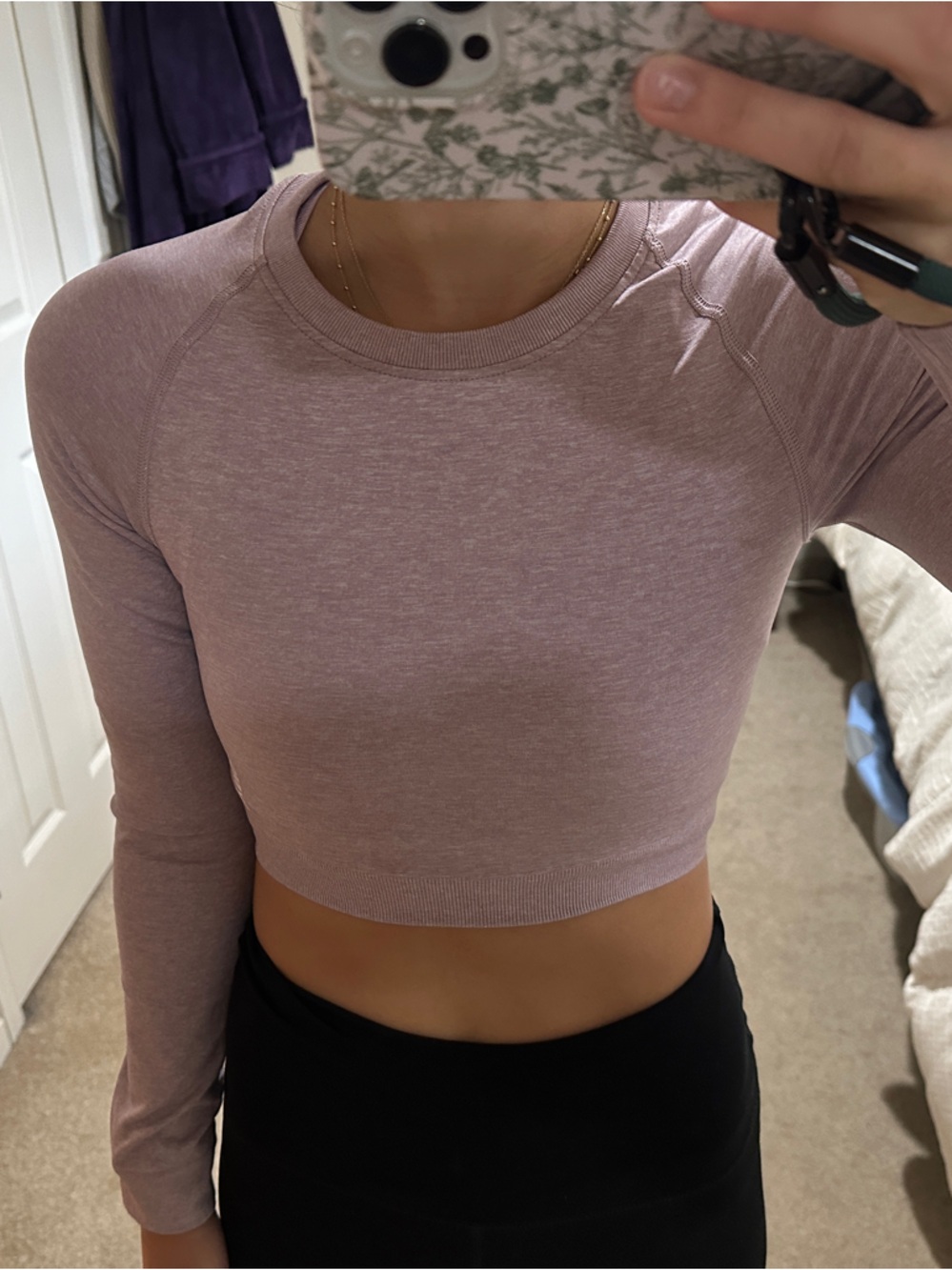 Gymshark Mauve Long Sleeve Crop Top